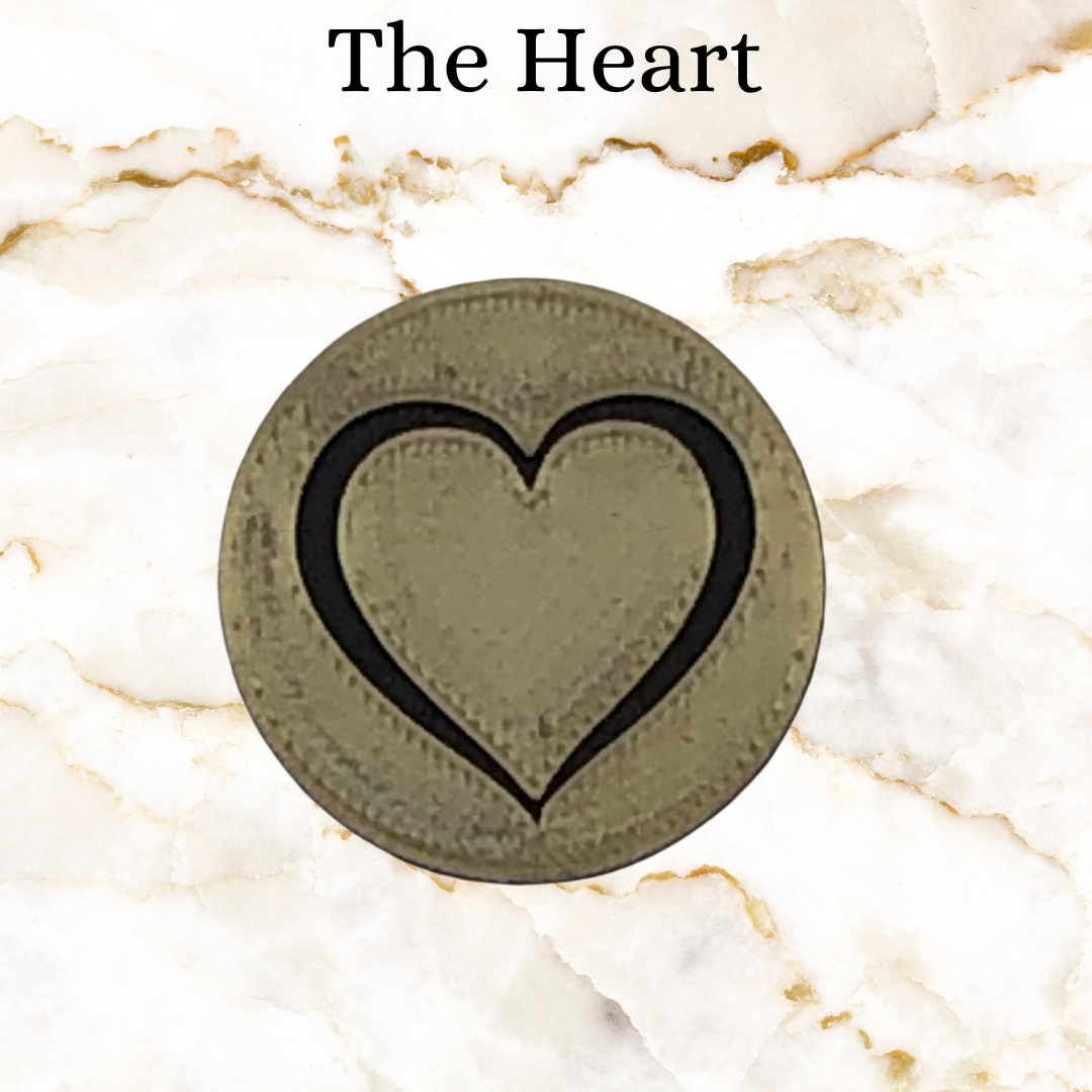 Line mark option for key chain - brass heart for the Heart
