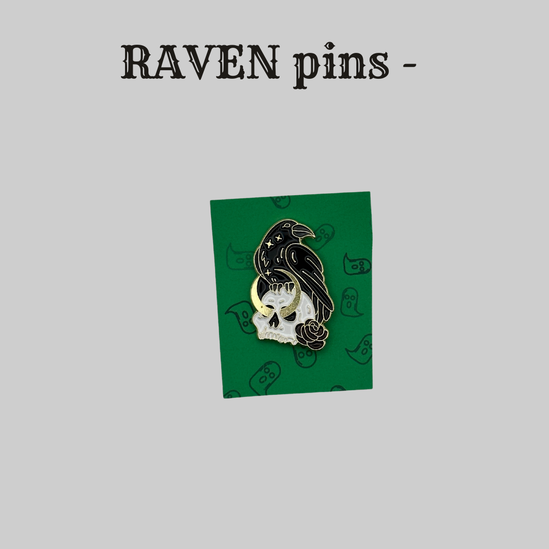 Halloween RAVEN pins