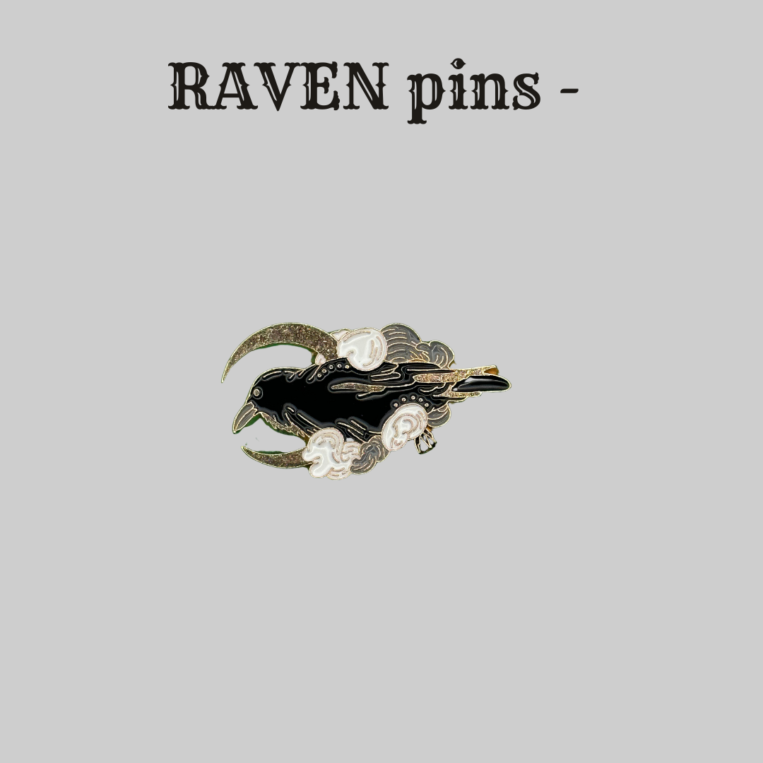 Halloween RAVEN pins