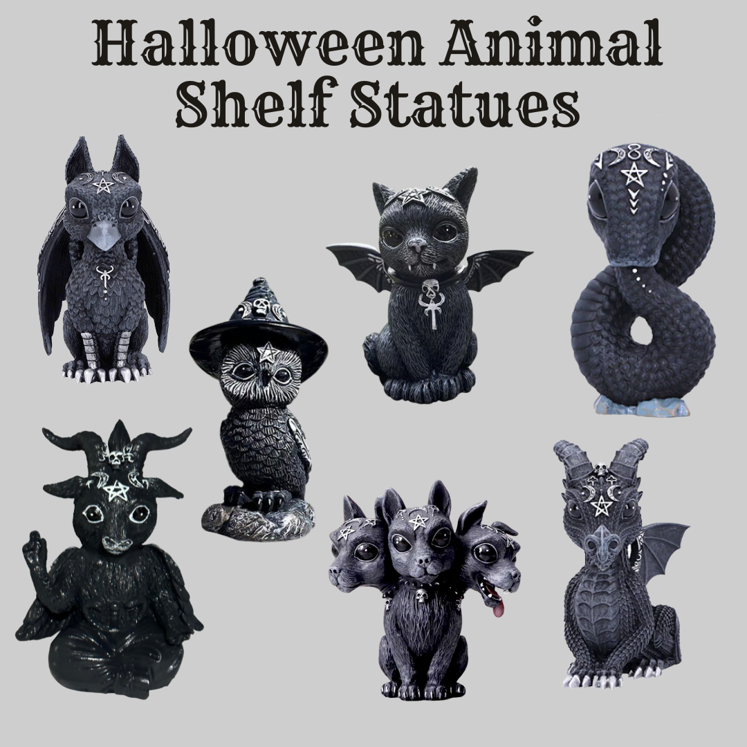 Halloween Animal Shelf Statues
