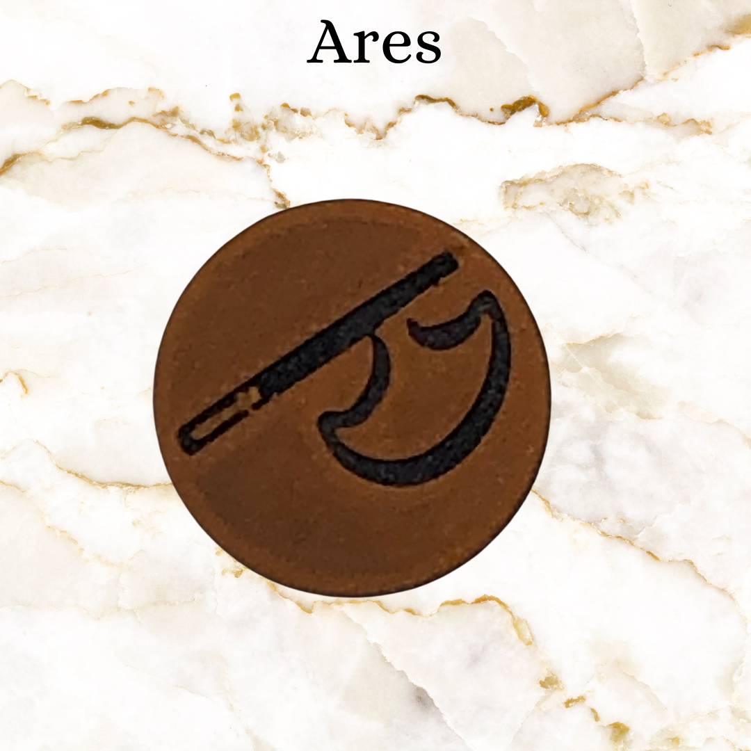 Line mark option for key chain - dark orange axe for line of Ares