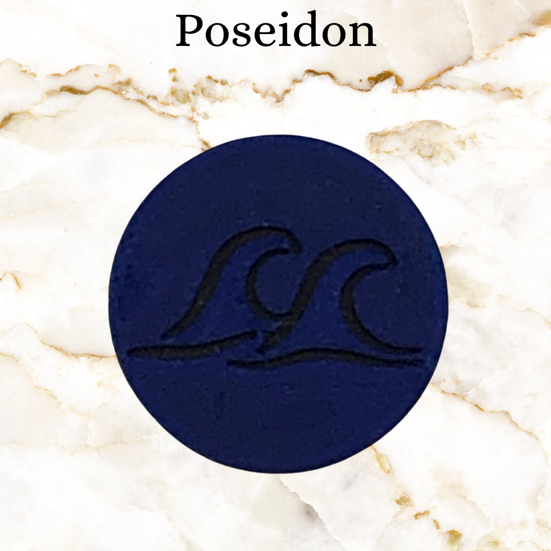 Line mark option for key chain - dark blue waves for line of Poseidon