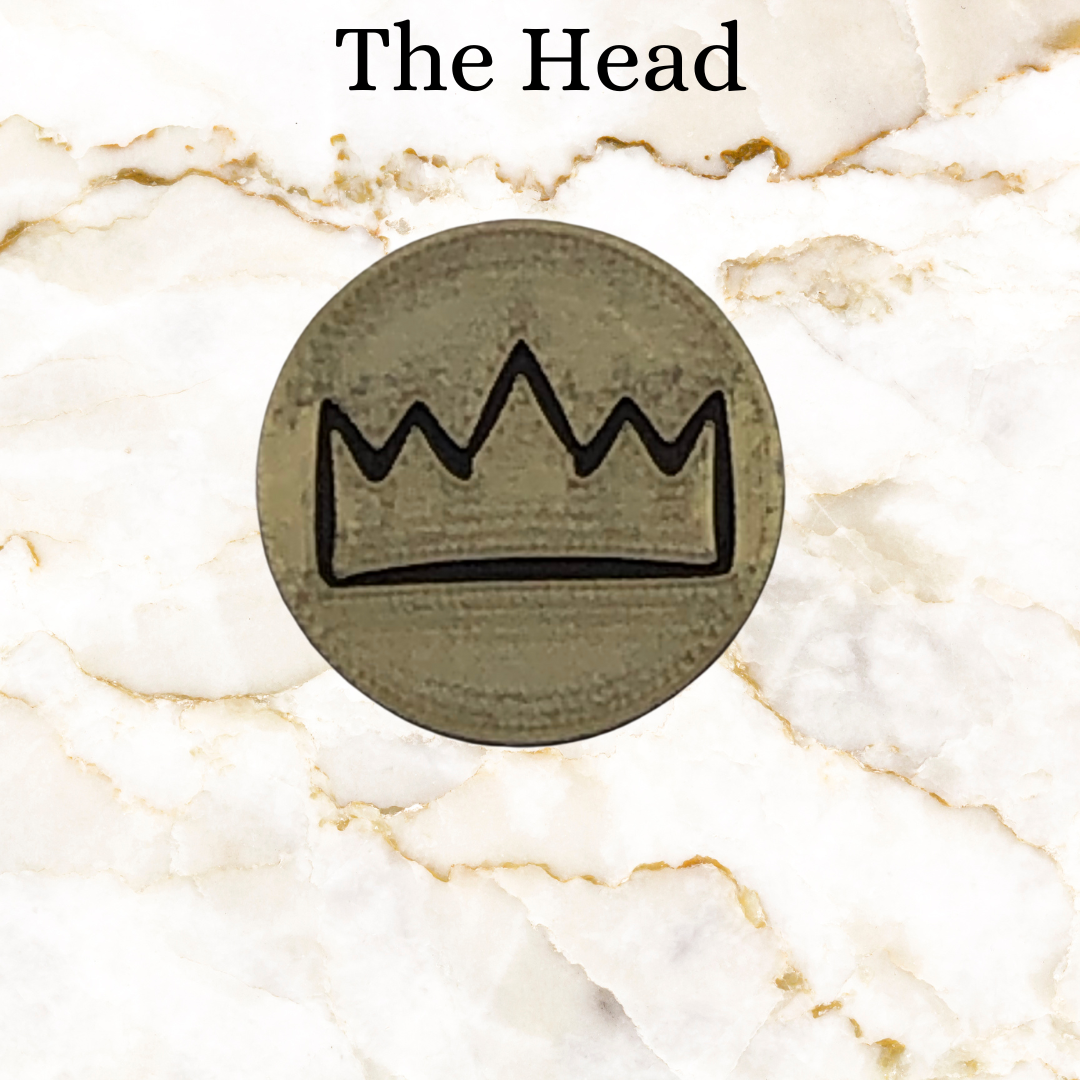 Line mark option for key chain - brass crown for the Head