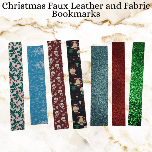 Christmas Faux Leather and Fabric Bookmarks