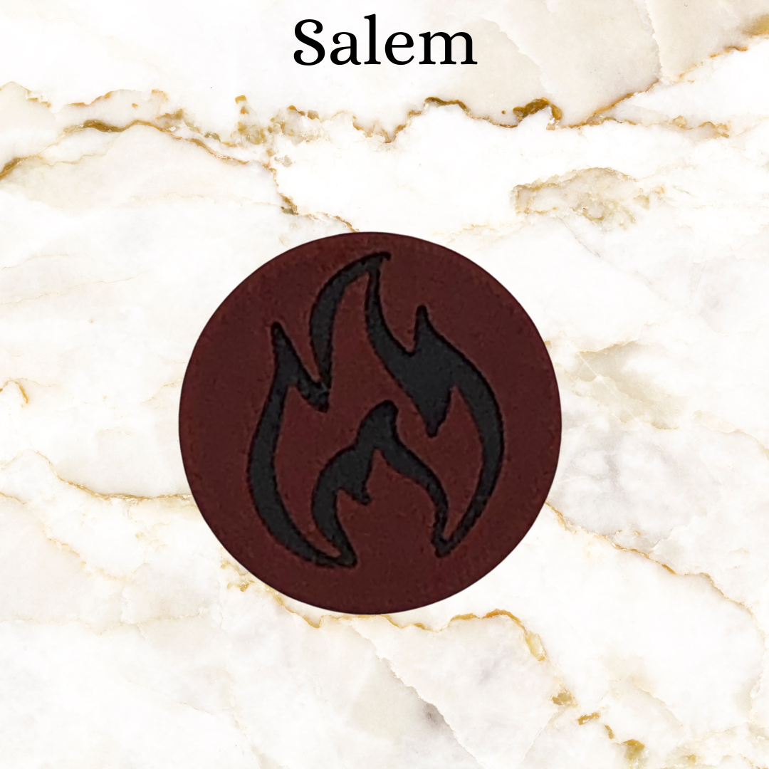 Line mark option for key chain - maroon fire for line of Salem